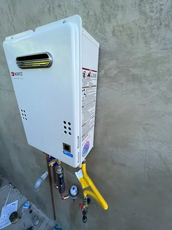 Tankless water heater installation for Foxwood homes